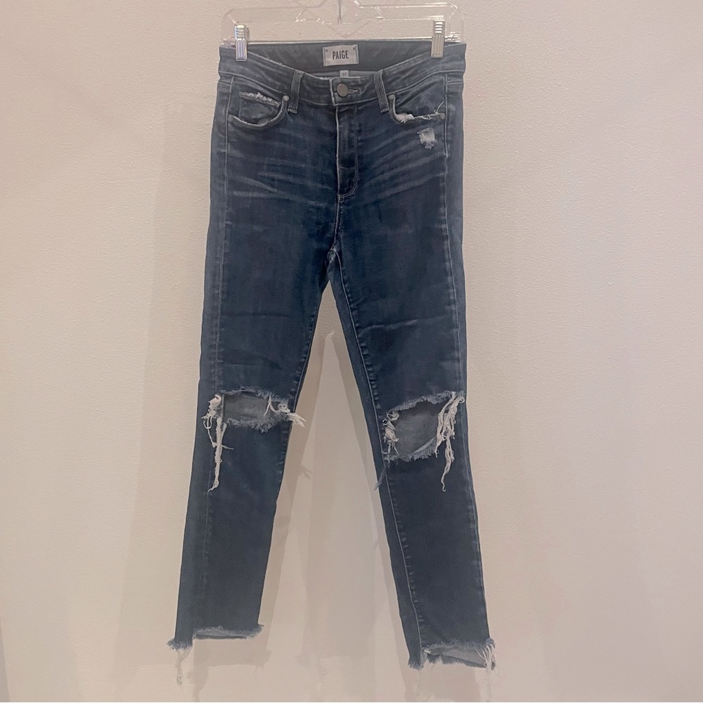 Paige Hoxton ankle distressed skinny jeans
